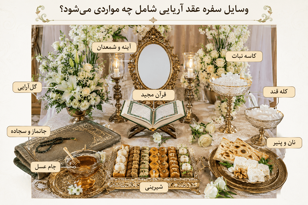 وسایل سفره عقد آریایی